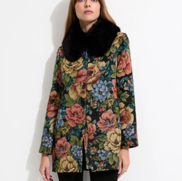 UNREAL FUR MONARCH COAT COLOR:TAPESTRY, SIZE S, RETAIL PRICE $429.00 - Picture 5 of 16